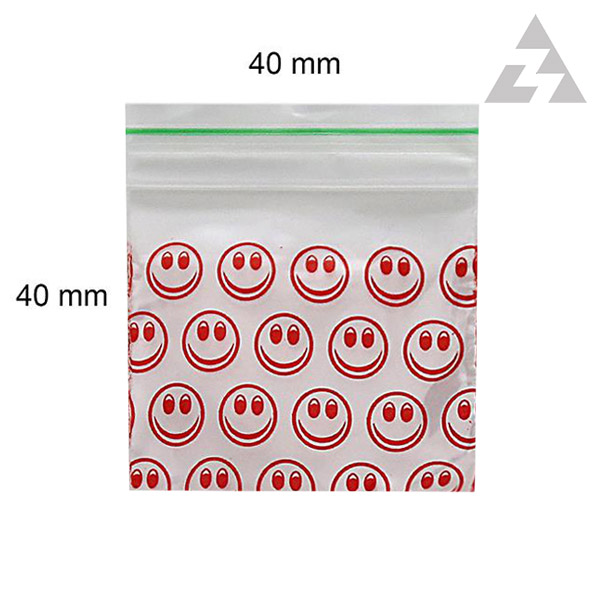 Sáček na zip s potiskem smile 4x4cm (10ks)
