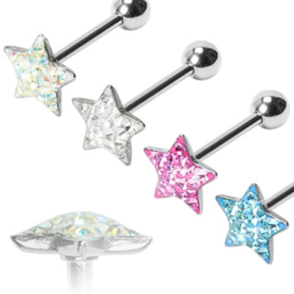 Piercing do jazyka čirá 1,6x16x6mm