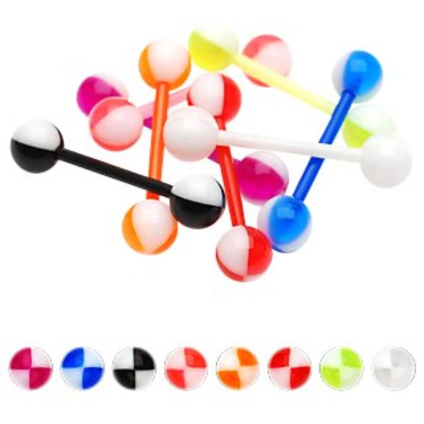 Piercing do jazyka zelená 1,6x16x6mm