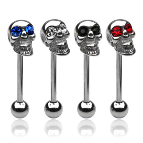 Piercing do jazyka modrá 1,6x16x6mm