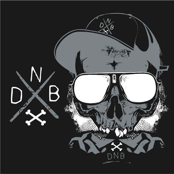 Mikina dnb dámská skull
