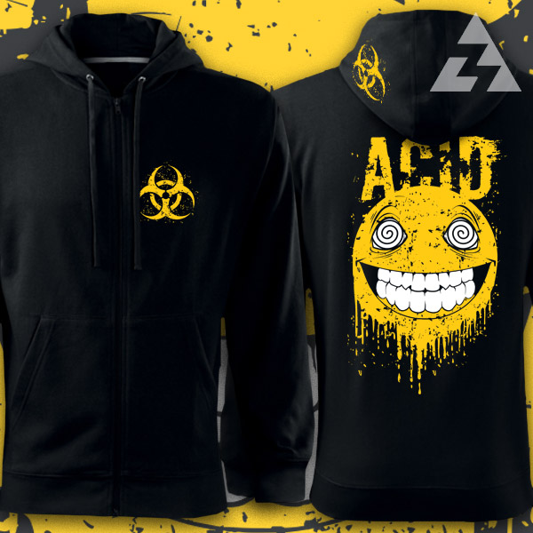 Mikina tekno na zip ACID SMILE