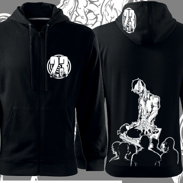 Mikina tekno zombie DJ na zip