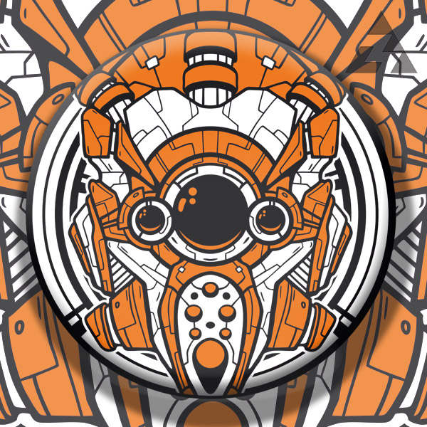 Placka, odznak tekno Robotic head
