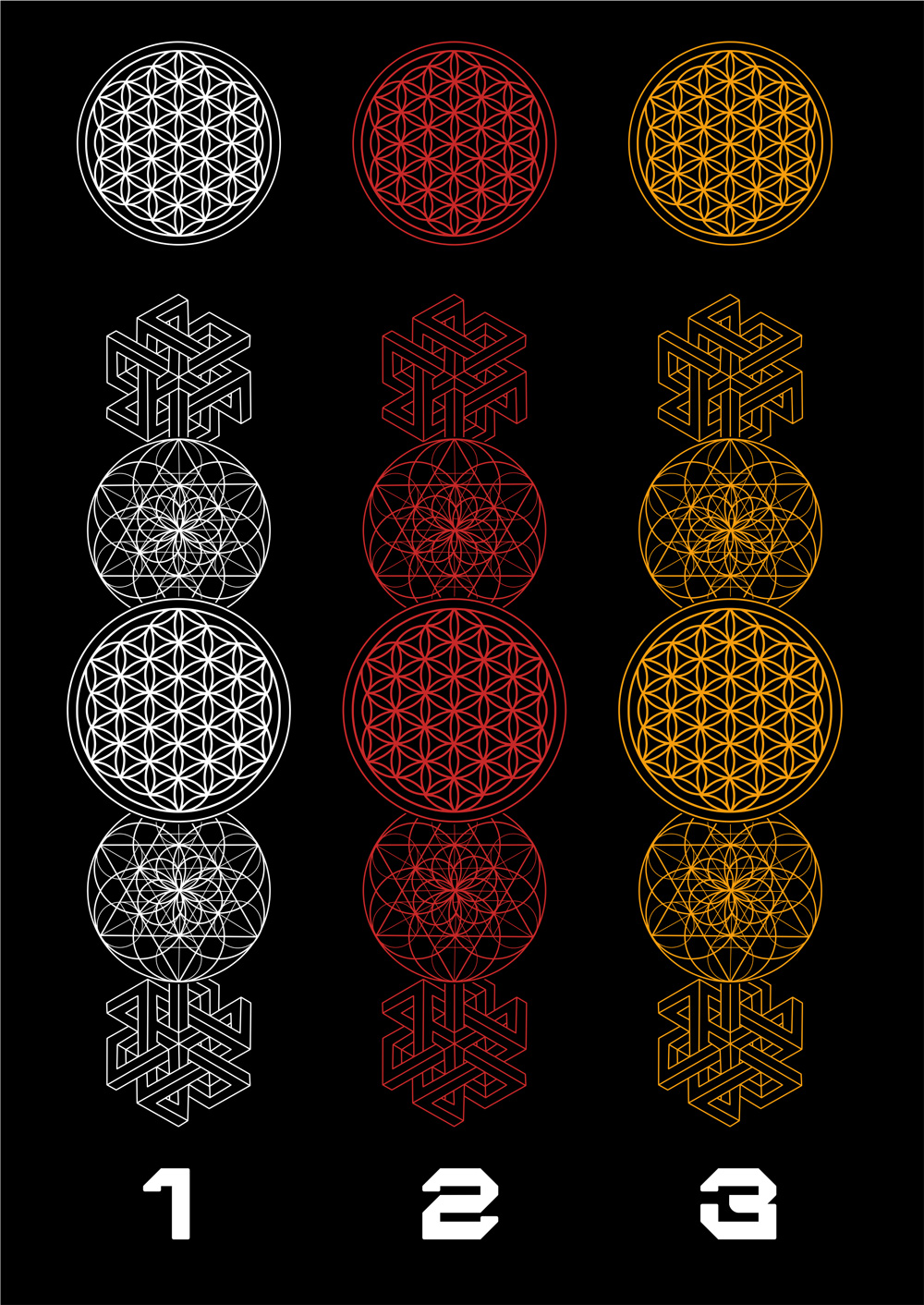 Tepláky tekno pánské Sacred geometry