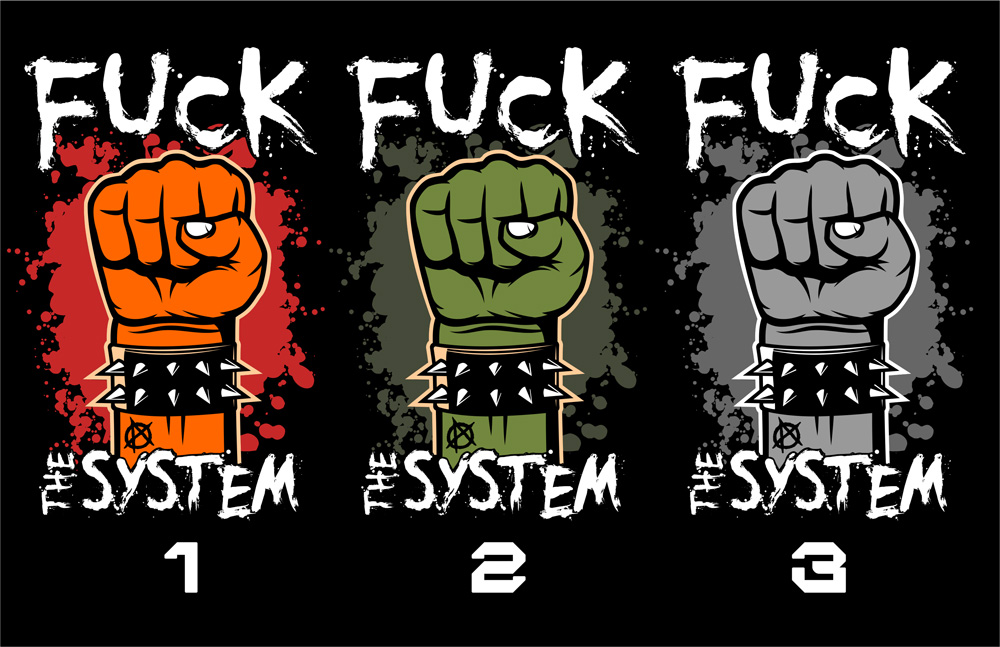 Tričko punk pánské Fuck the system