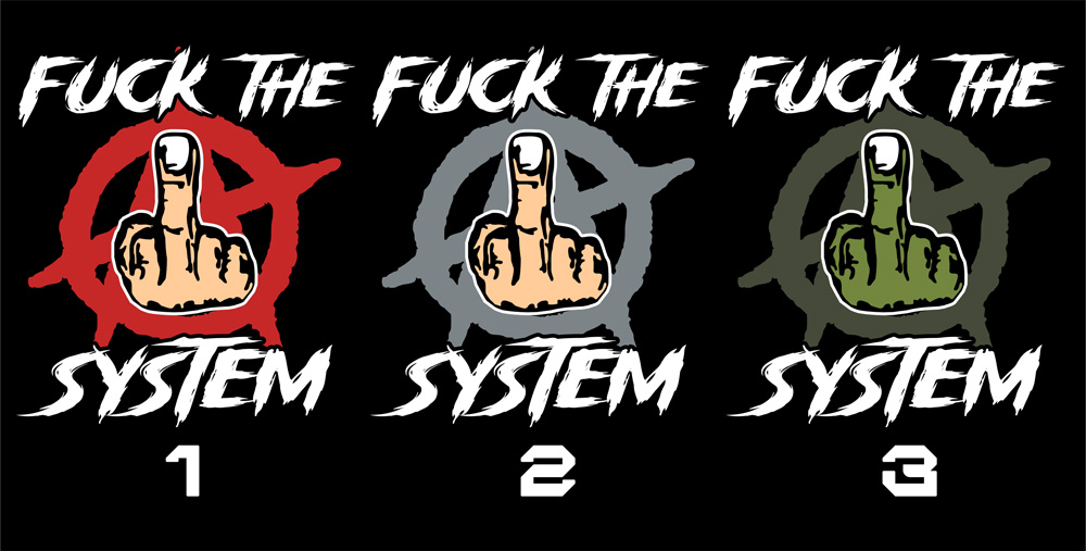 Tričko punk pánské Fuck the system