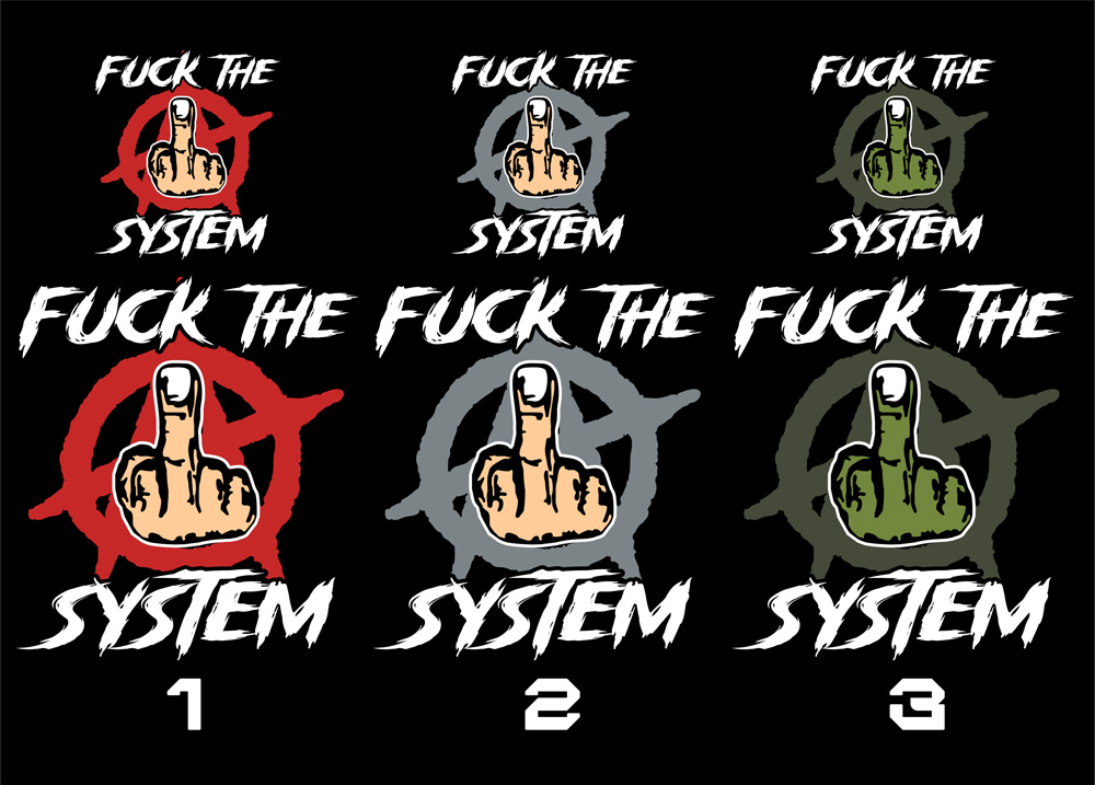Tričko punk pánské Fuck the system
