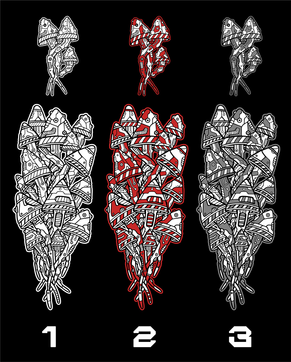 Tričko tekno pánské Mechanical mushrooms