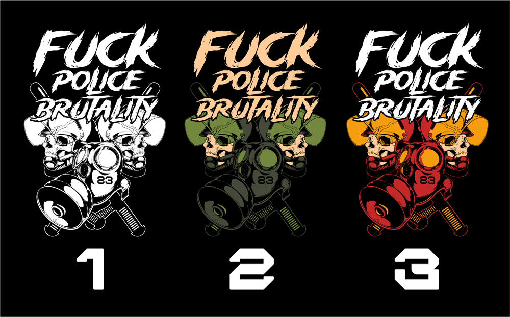 Tričko tekno pánské Fuck police brutality