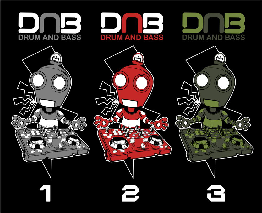 Tričko dnb, drum and bass dámské Robotic DJ