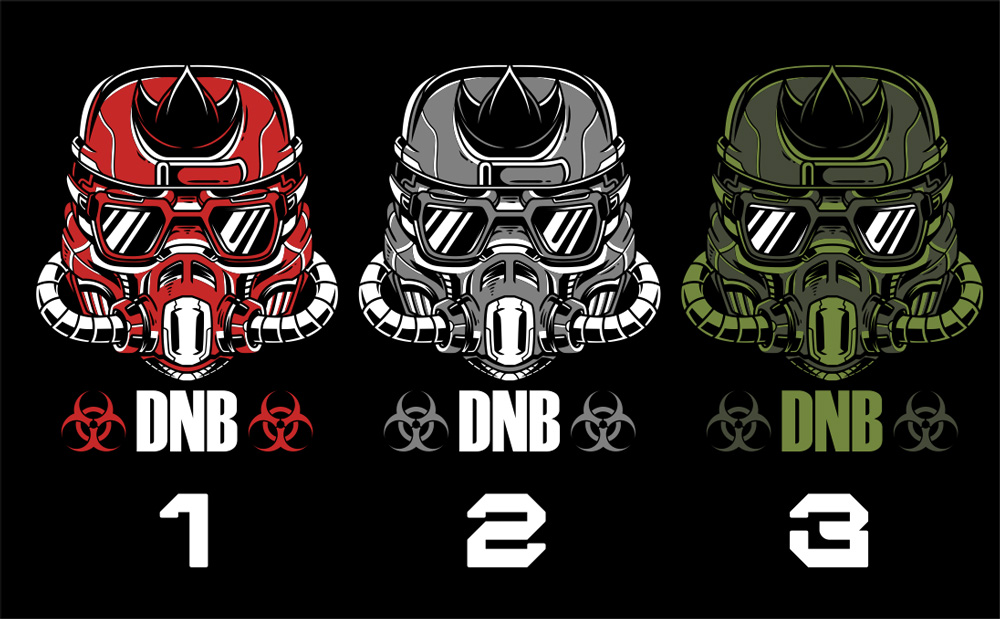 Tričko dnb, drum and bass dámské Gas mask