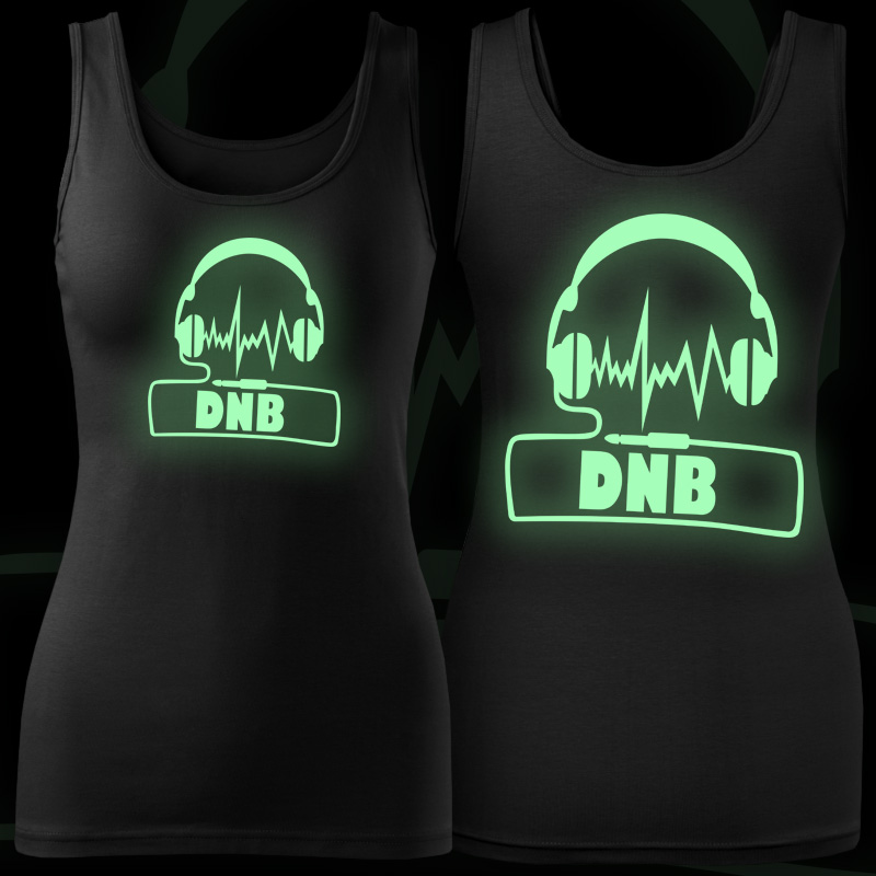 Tílko dnb, drum and bass dámské svítící potisk