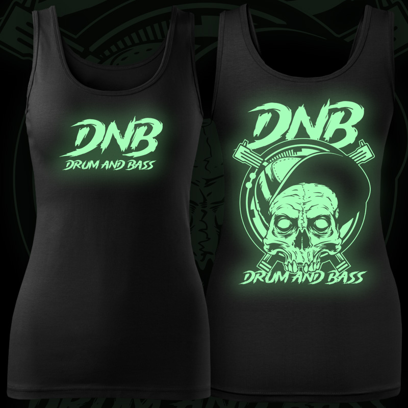 Tílko dnb, drum and bass dámské svítící potisk