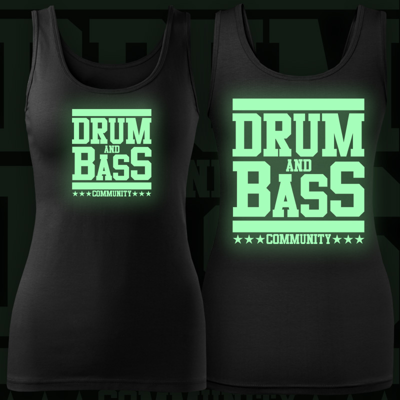 Tílko dnb, drum and bass dámské svítící potisk