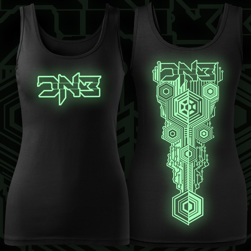 Tílko dnb, drum and bass dámské svítící potisk