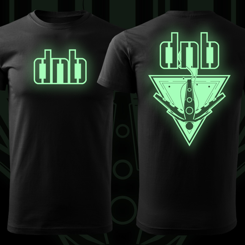 Tričko dnb, drum and bass pánské svítící potisk
