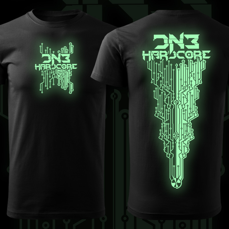 Tričko dnb, drum and bass pánské svítící potisk
