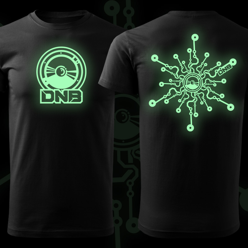 Tričko dnb, drum and bass pánské svítící potisk