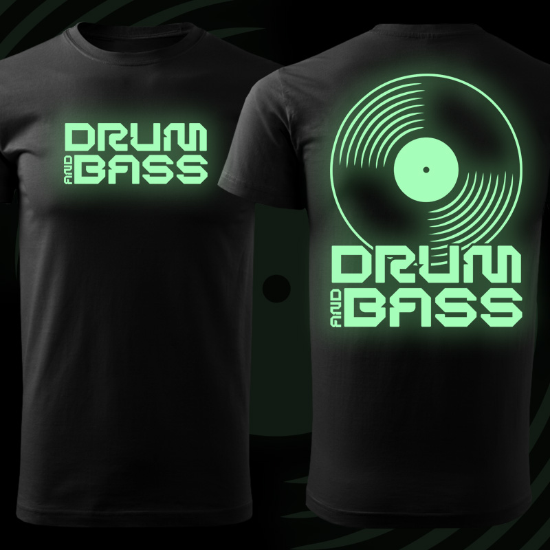 Tričko dnb, drum and bass pánské svítící potisk