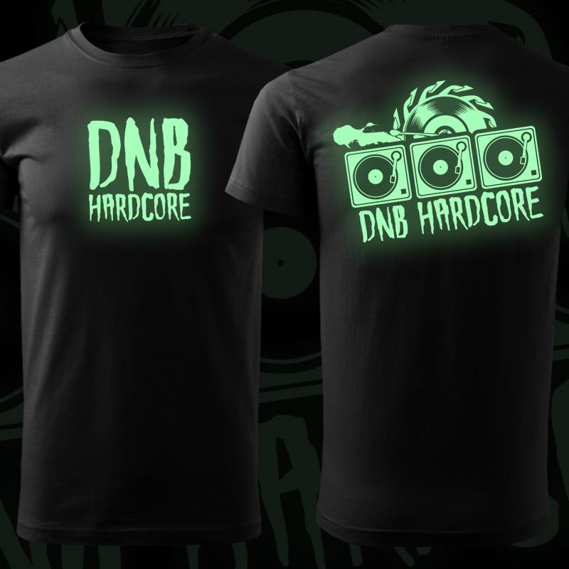 Tričko dnb, drum and bass pánské svítící potisk