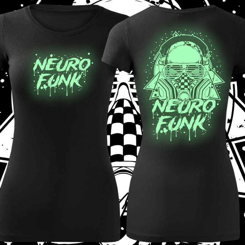 Tričko dnb, drum and bass svítící potisk