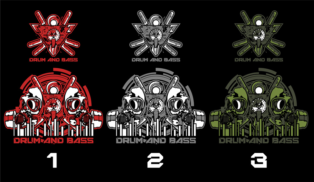 Mikina dnb, drum and bass klokanka Gas mask