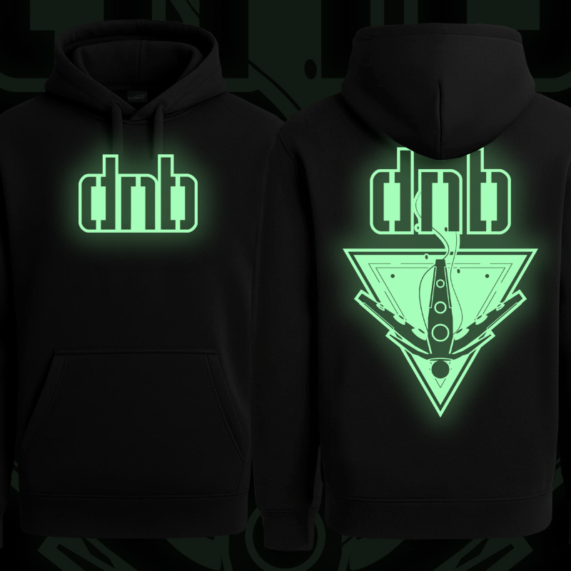 Mikina dnb, drum and bass klokanka svítící potisk