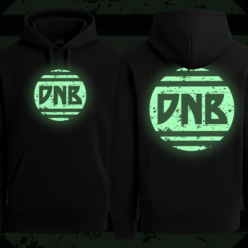 Mikina dnb, drum and bass klokanka svítící potisk