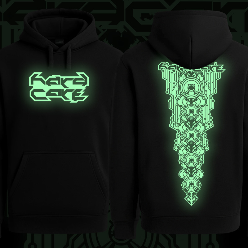 Mikina dnb, drum and bass klokanka svítící potisk