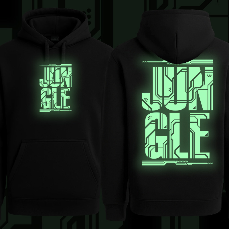 Mikina dnb, drum and bass klokanka svítící potisk