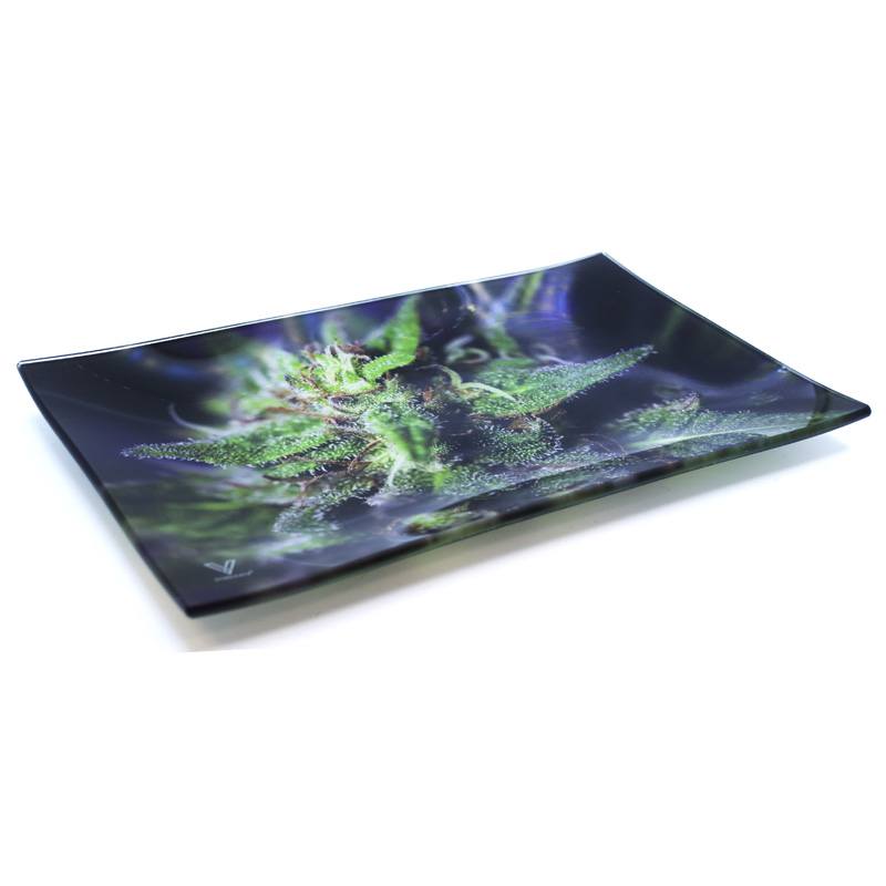 Skleněný tácek na balení 26x16 cm Ganja