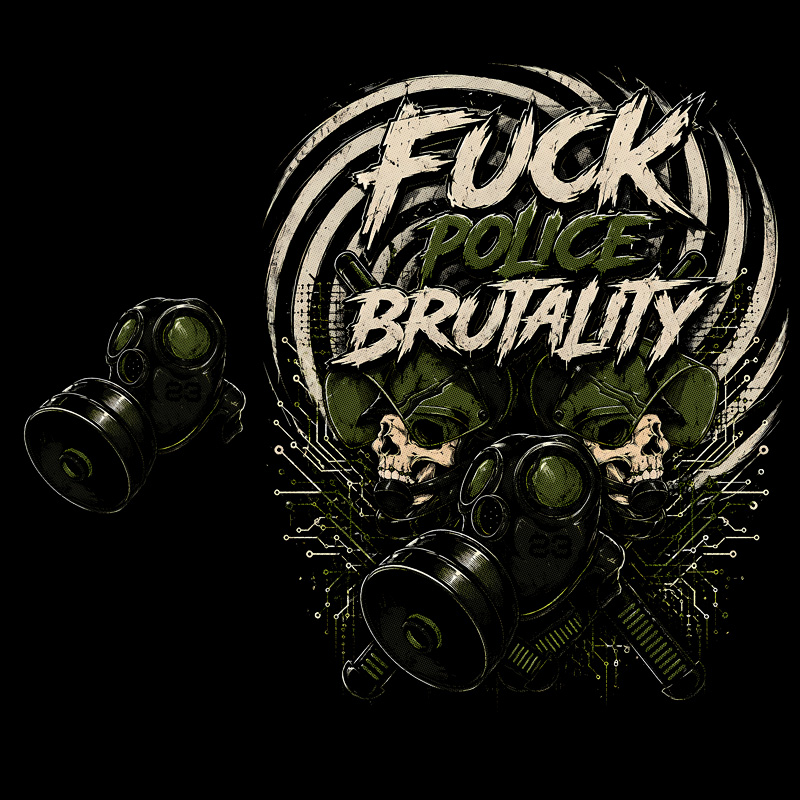 Tričko tekno pánské Fuck police brutality