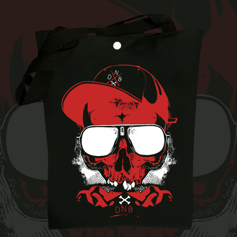 Taška přes rameno dnb, drum and bass Skull