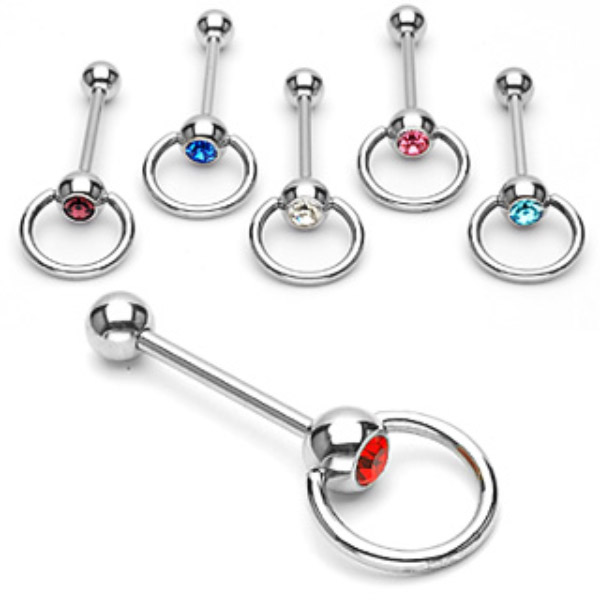 Piercing do jazyka tyrkysová 1,6x16x6mm