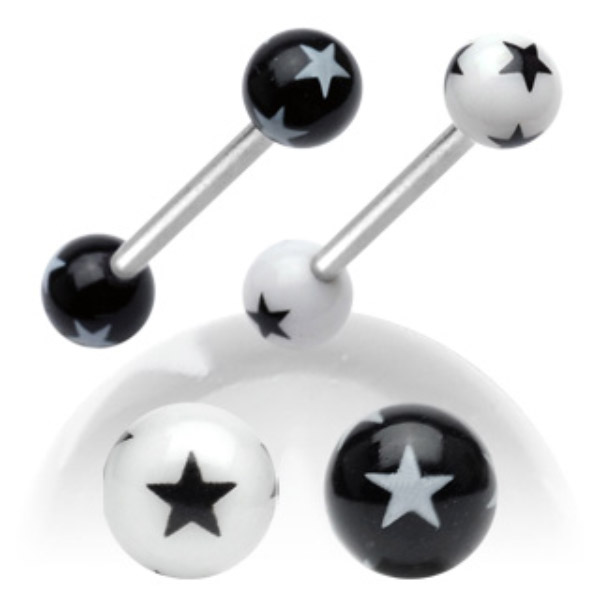 Piercing do jazyka černá 1,6x16x6mm