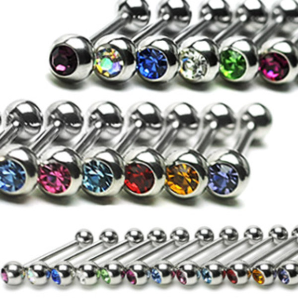Piercing do jazyka topaz 1,6x16x6mm