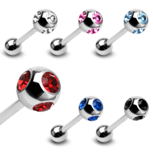 Piercing do jazyka černá 1,6x16x6mm
