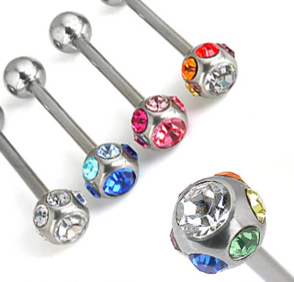 Piercing do jazyka čirá 1,6x16x6mm