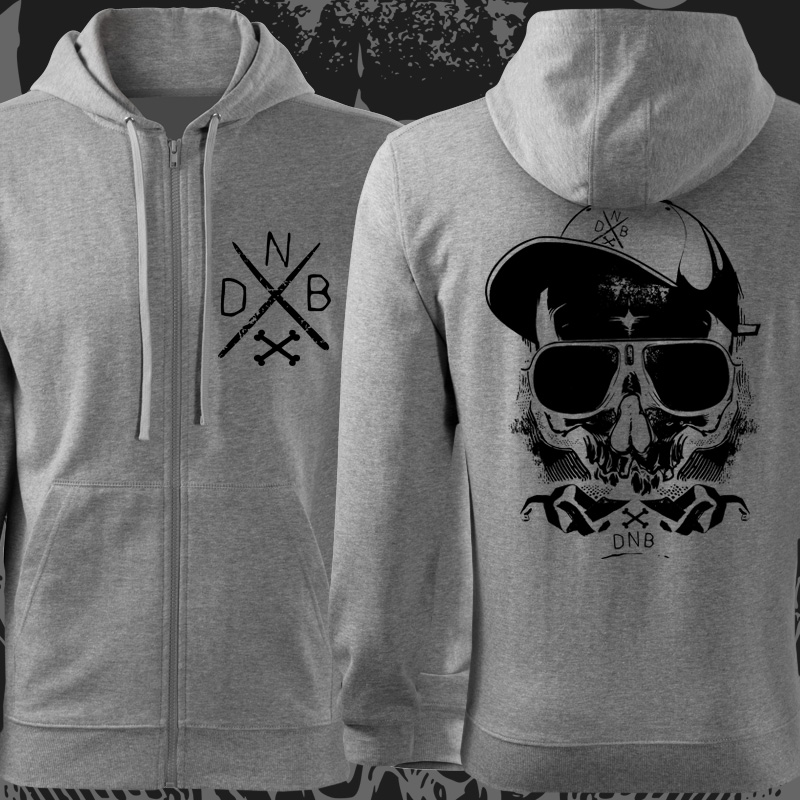 Mikina zip dnb drum and bass skull
