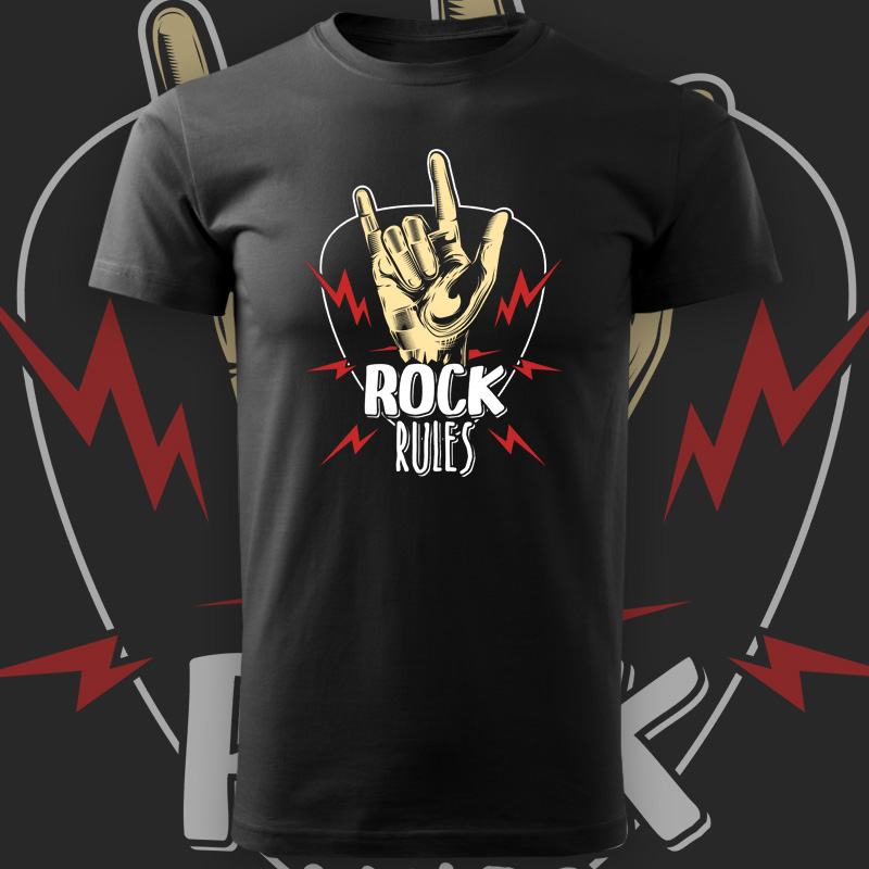 Tričko rock rules pánské