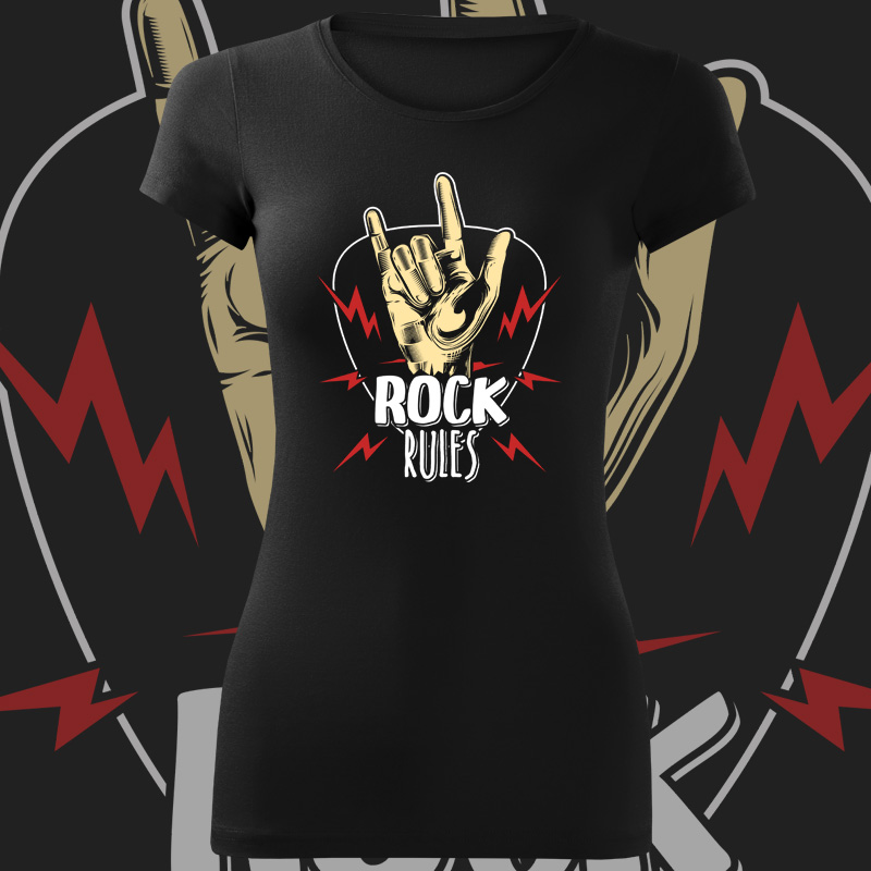 Tričko rock rules dámské 