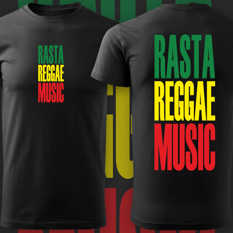 Tričko rasta reggae music pánské 