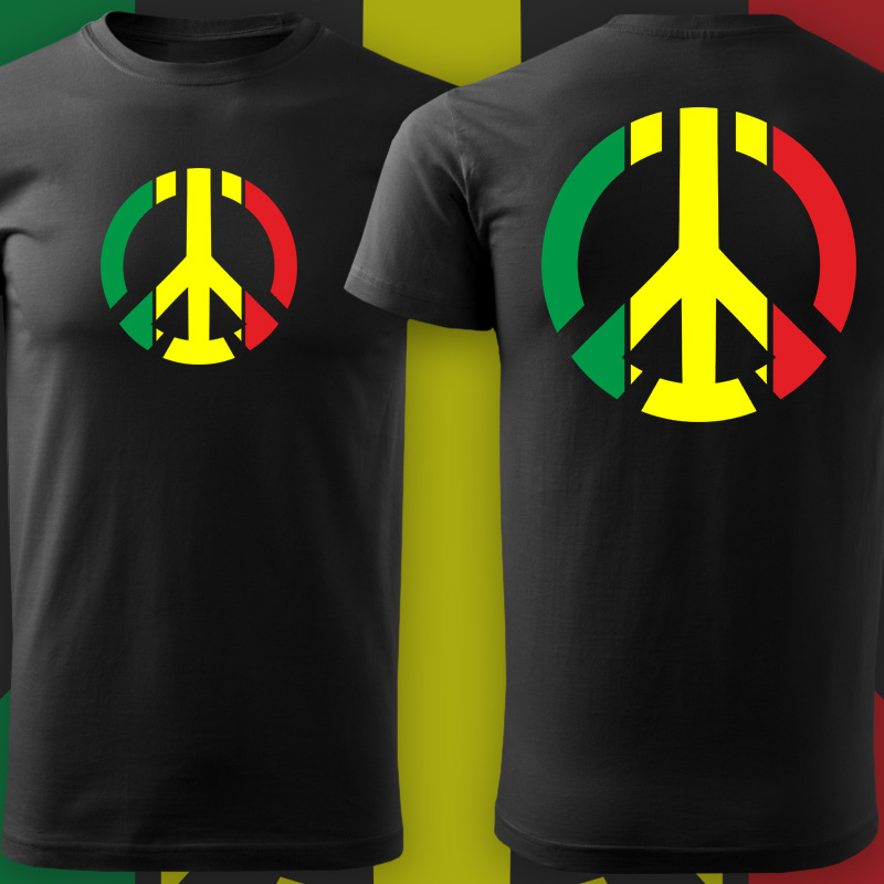 Tričko rasta peace pánské 