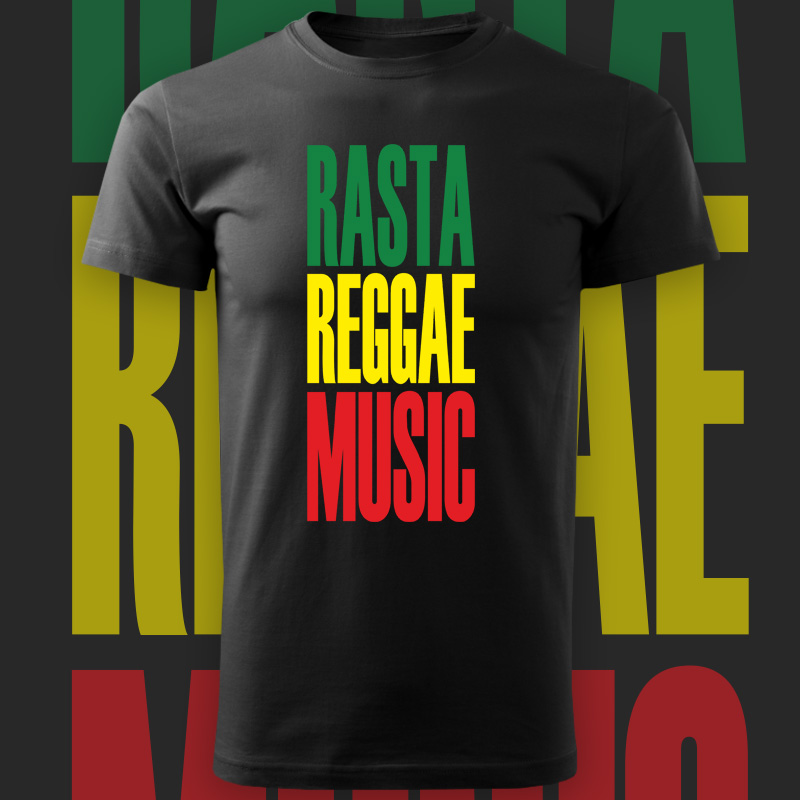 Tričko rasta reggae music pánské