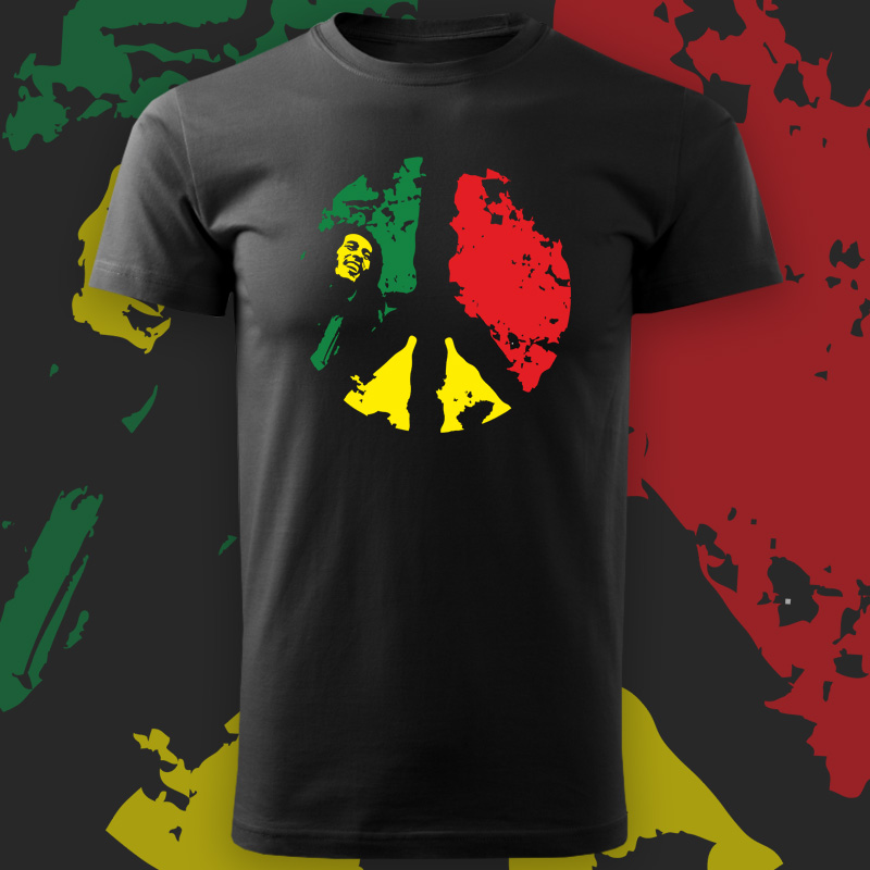 Tričko Bob Marley peace pánské
