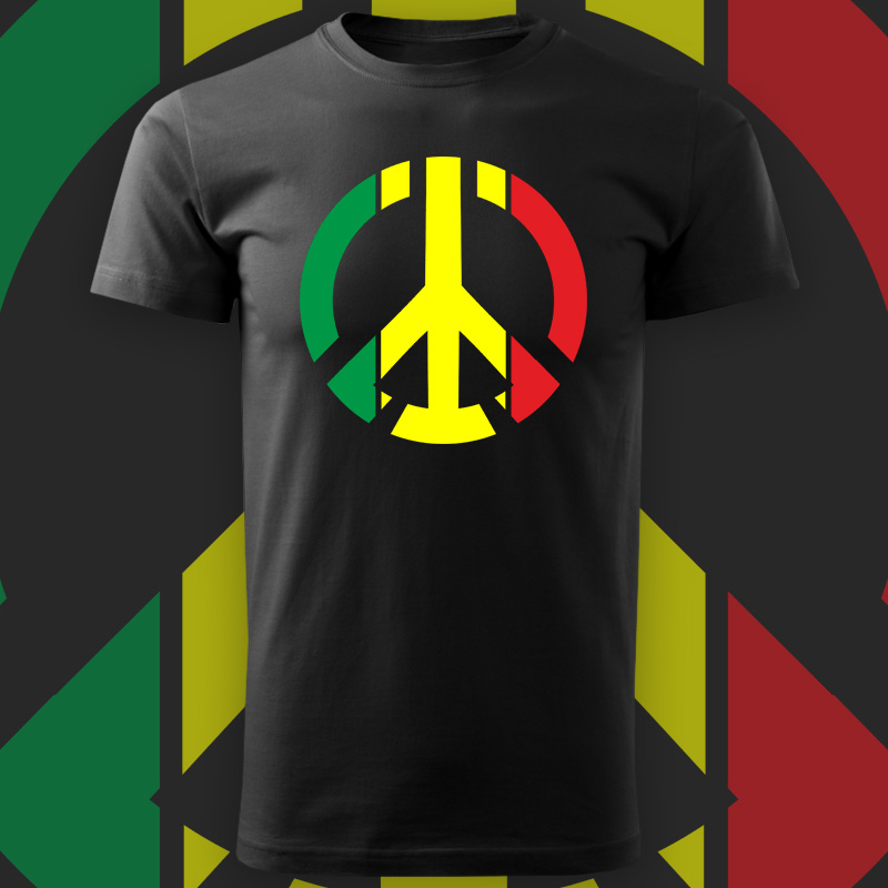Tričko rasta peace pánské