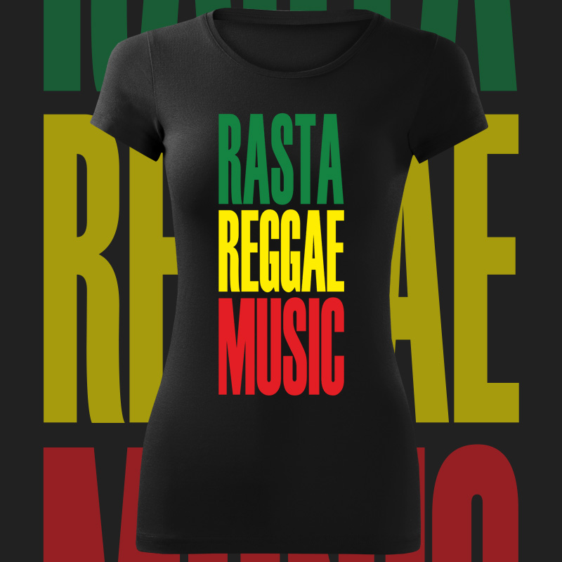 Tričko rasta reggae music dámské 