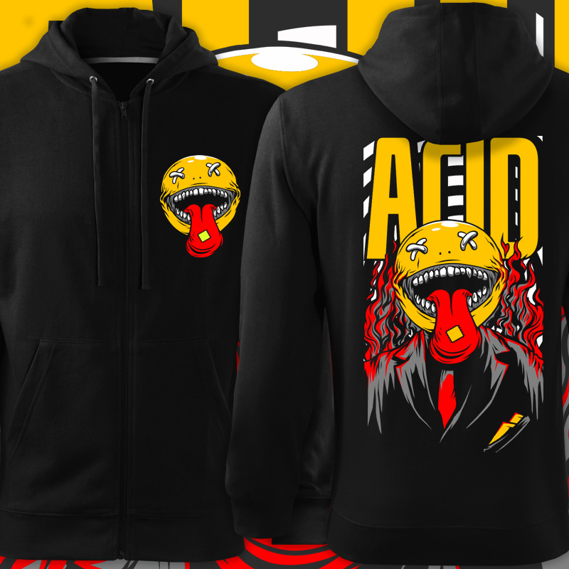 Mikina tekno acid na zip