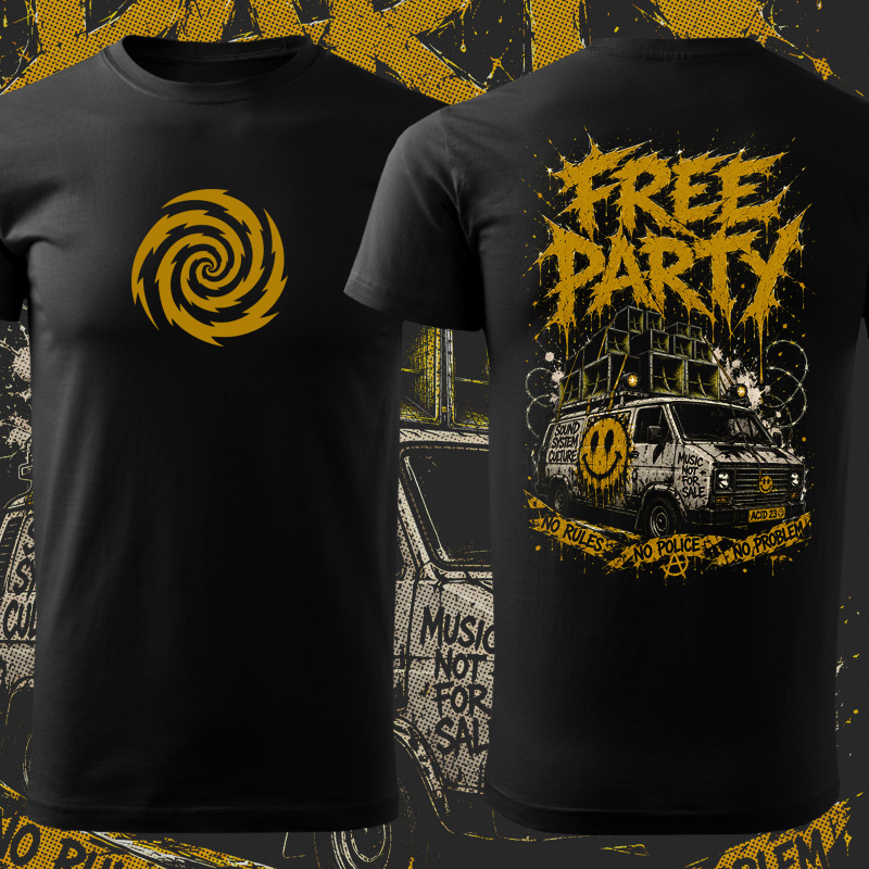 Tričko tekno pánské Free party